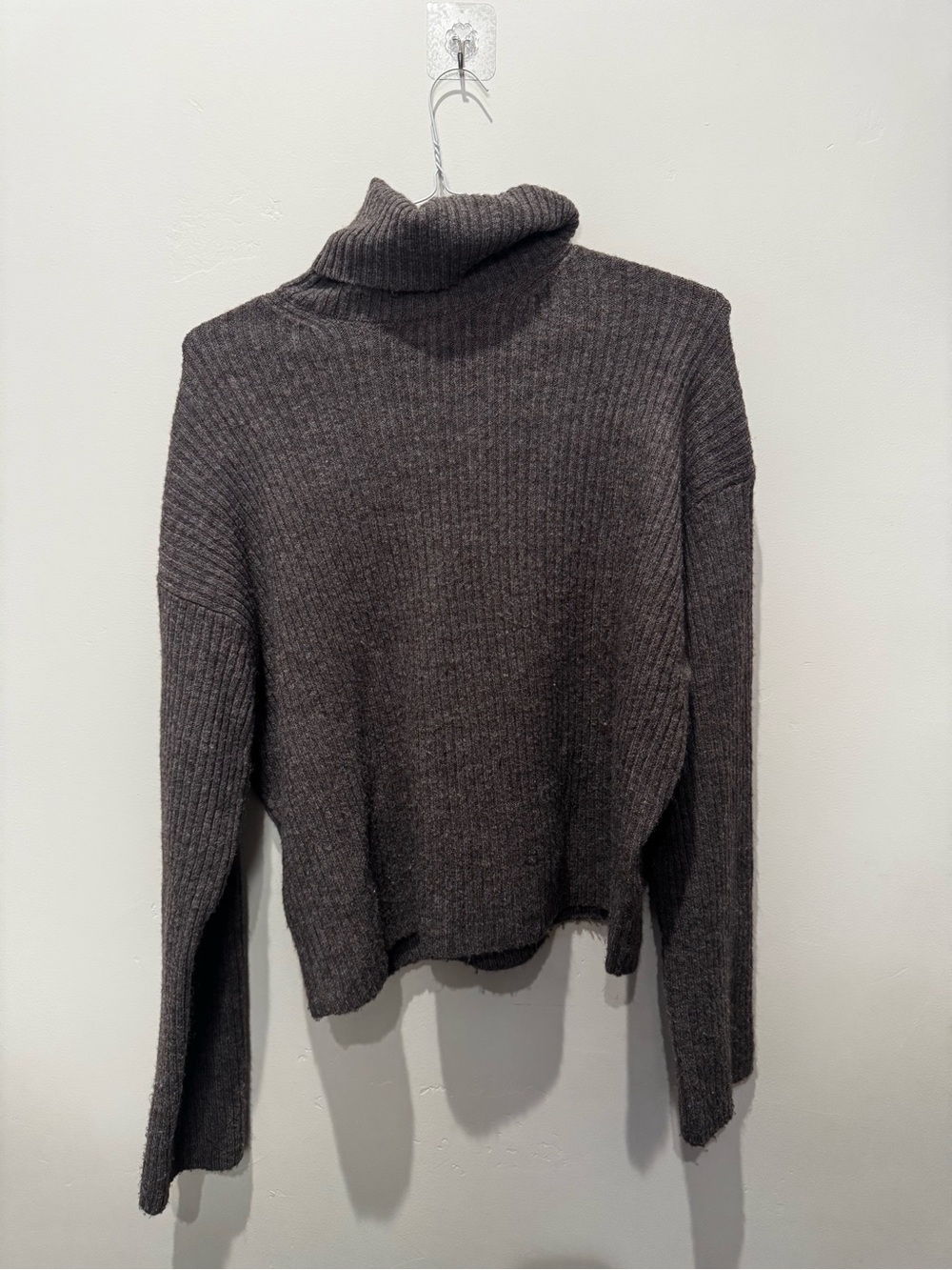 H&M Dark Charcoal Ribbed Turtleneck Sweater